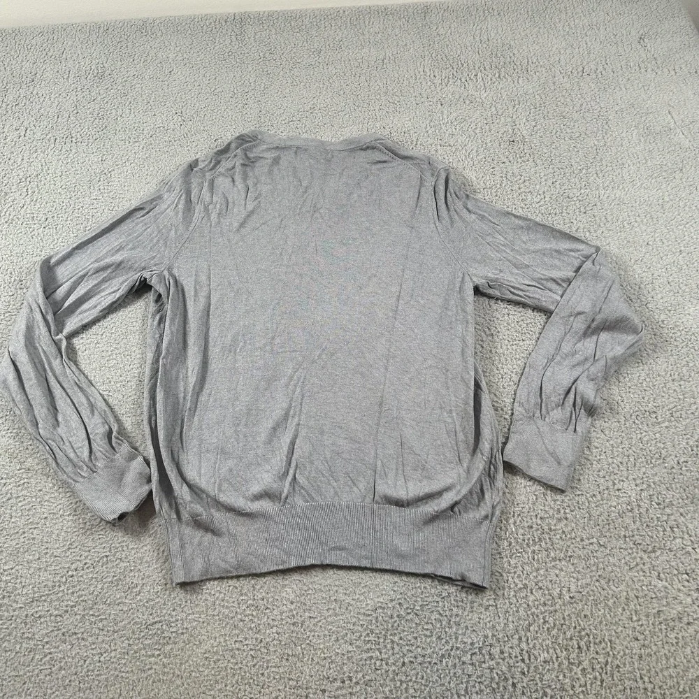 Banana Republic Sweater Mens Large Gray‎ V Neck Silk Cotton Cashmere Lightweight